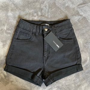 Fashion nova black denim shorts